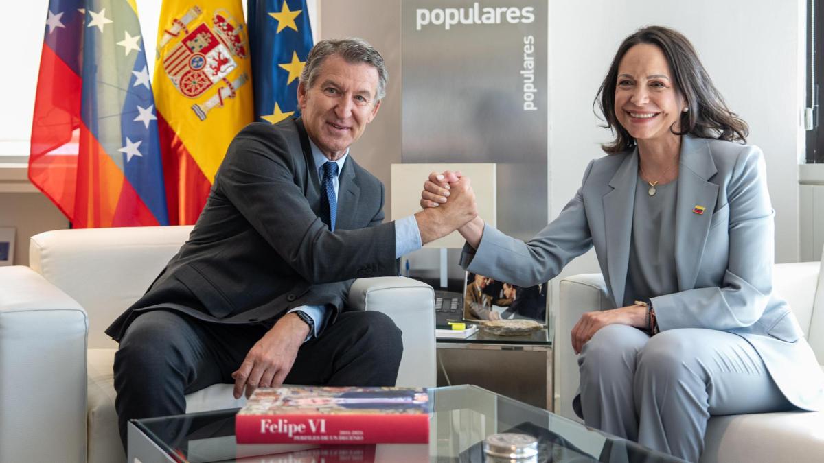 Las claves de la foto de Feijóo y María Corina Machado: el Rey y la bandera de 7 estrellas