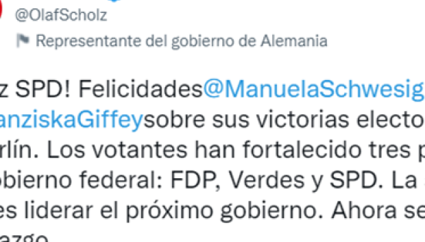 Tweet Olaf Scholtz, SDP