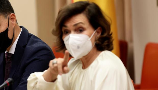 Carmen Calvo en el Congreso.