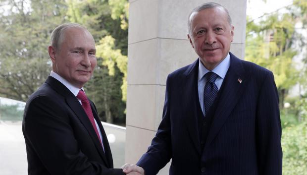 El presidente ruso, Vladimir Putin, en un encuentro reciente con el líder turco Tayip Erdogan