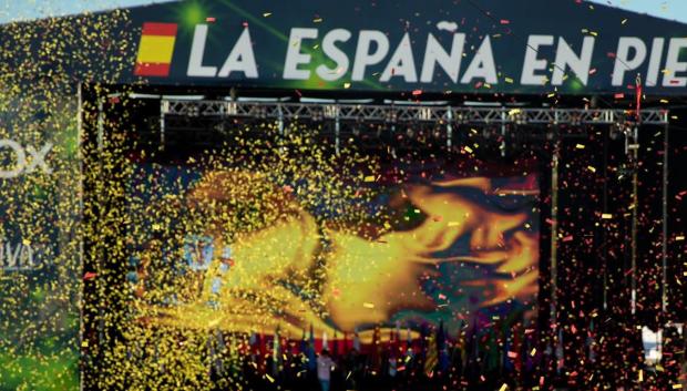 Momentos de celebración tras el discurso del líder de Vox