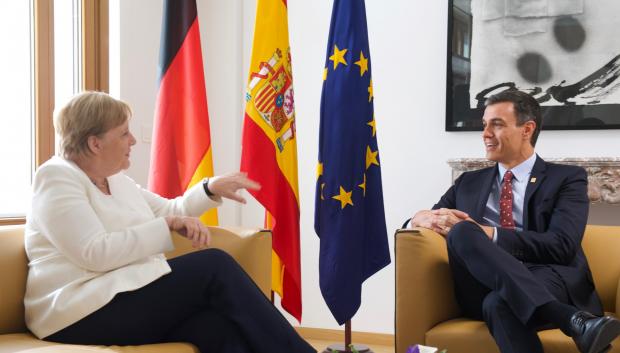 Angela Merkel y Pedro Sánchez, durante una reunión en Bruselas en 2019.