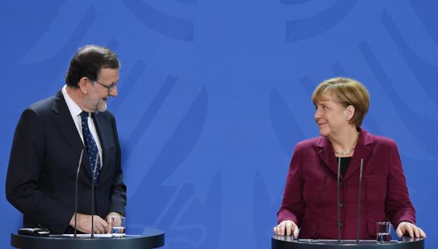 Mariano Rajoy y Angela Merkel, en una reunión celebrada en Berlín en 2016.
