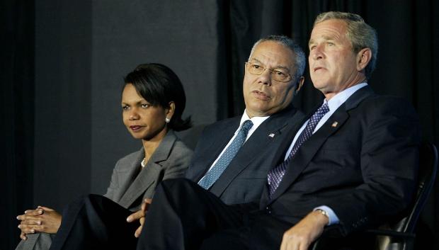 Condoleezza Rice, George Bush y Colin Powell