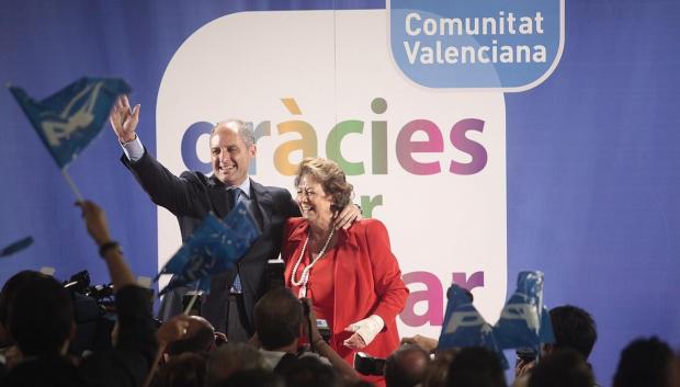 Francisco Camps, expresidente de la Generalitat valenciana, con Rita Barberá, exalcaldesa de Valencia
