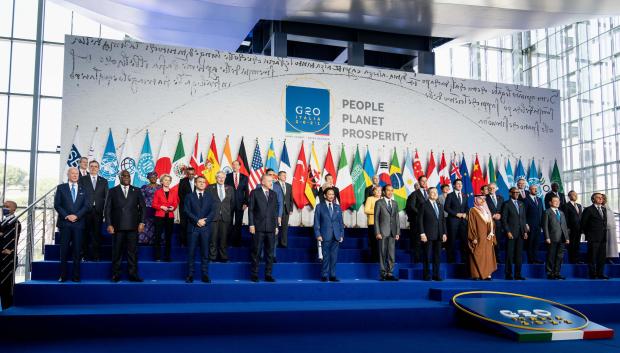 Foto de familia del G-20, con todos los líderes que están en Roma