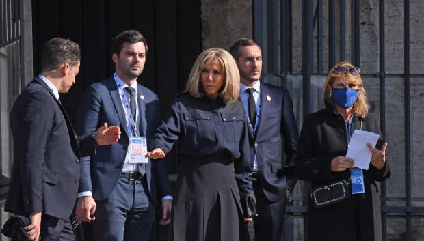 Brigitte Macron, esposa del presidente de Francia, en el Coliseo