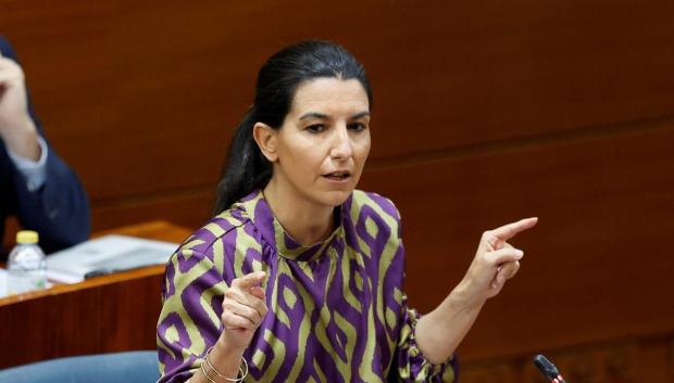 La portavoz de Vox, Rocío Monasterio, en el pleno de la Asamblea de Madrid