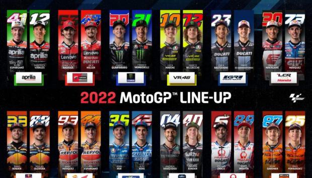 Todos los pilotos y escuderías del próximo Mundial de MotoGP de 2022