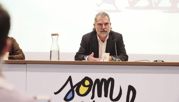 Jordi Cuixart, de 'Òmnium Cultural', participando en un acto de la plataforma 'Som Escola', el pasado noviembre, en contra de la sentencia del Tribunal Supremo.