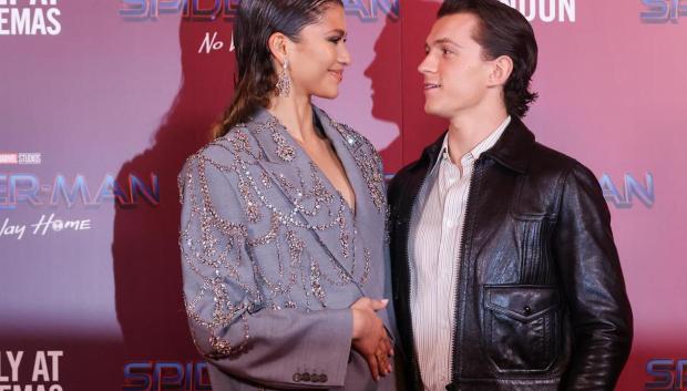 Zendaya y Tom Holland en la presentación de la última película de Spiderman