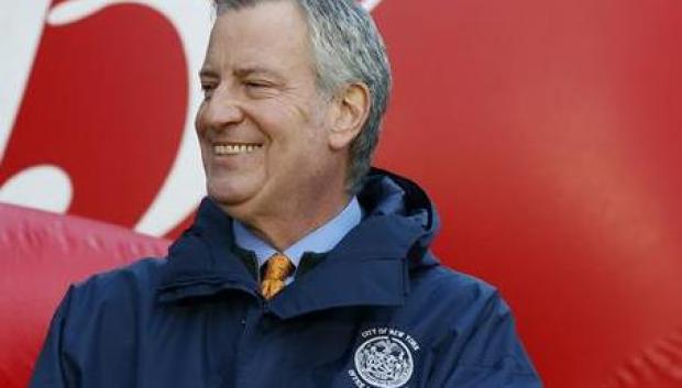 El alcalde de Nueva York, Bill de Blasio, en una rueda de prensa la víspera de Acción de Gracias