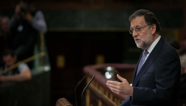 Mariano Rajoy en el Congreso de los Diputados durante la sesión de investidura (2016)