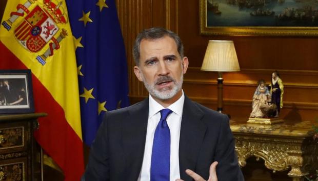 Su Majestad, durante el discurso de Navidad de 2020.