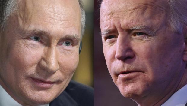 El presidente ruso, Vladimir Putin, y el estadounidense, Joe Biden