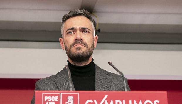 El portavoz del PSOE, Felipe Sicilia, el lunes en Ferraz