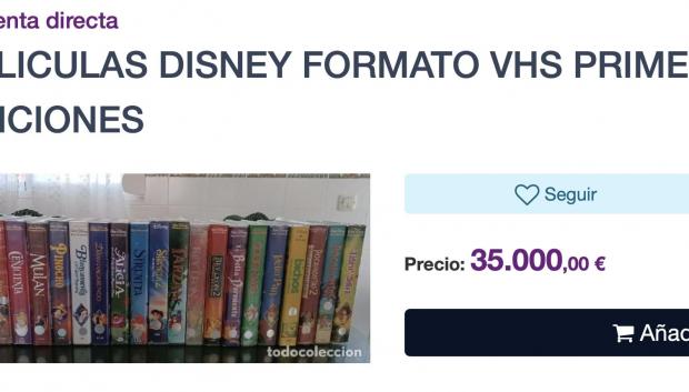 Lote de VHS de Disney ofertados en Todocolección