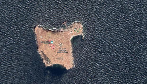Imagen de satélite de Snake Island