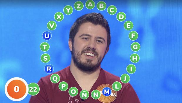 Orestes Barbero, en la prueba de 'El Rosco', de 'Pasapalabra'