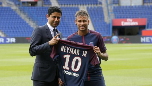 Neymar en su presentación con el PSG en 2017