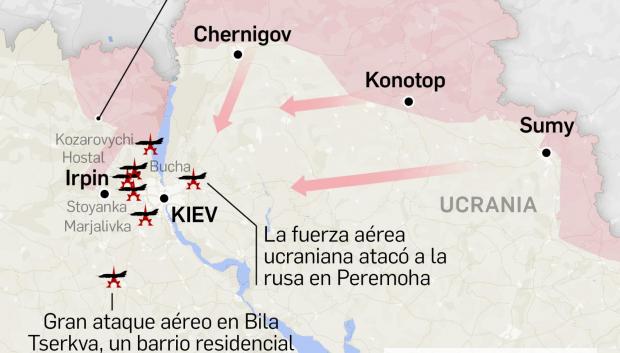 Mapa conflicto Kiev Ucrania