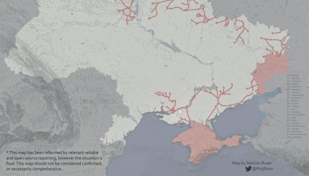 Mapa avance rusia ucrania