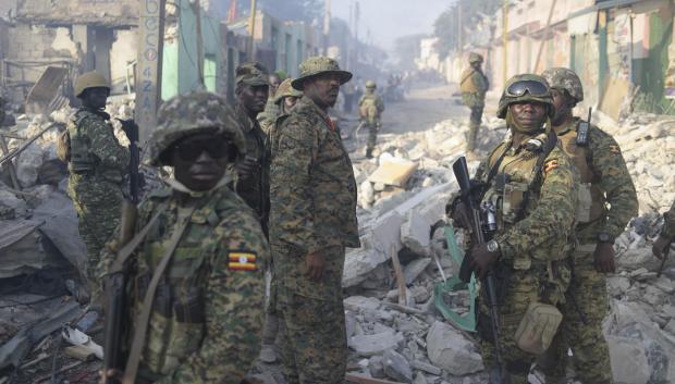 Soldados somalís en plena guerra