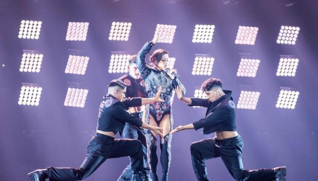 Chanel, en un momento de su primer ensayo en el Festival de Eurovisión 2022