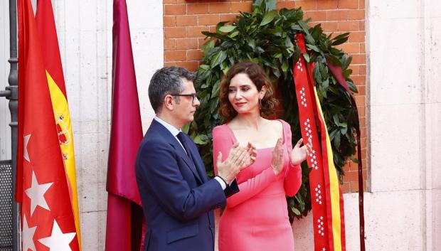 El ministro, junto a la presidenta de la Comunidad de Madrid, Isabel Díaz Ayuso, durante uno de sus últimos actos públicos de la presente semana