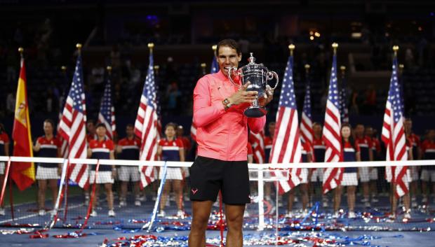 Nadal, con la copa de campeón en Nueva York