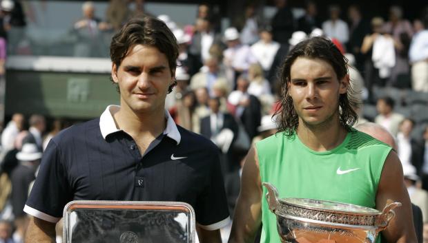 Roger Federer y Rafa Nadal en la final de 2008