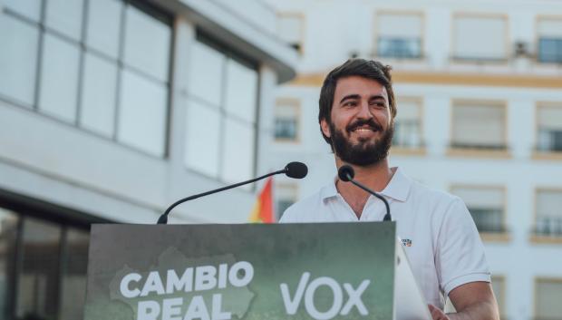 Juan García-Gallardo, durante un mitin en Jerez el pasado 5 de junio