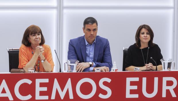 Pedro Sánchez presidiendo la Ejecutiva del PSOE este lunes