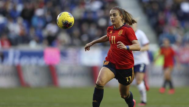 Alexia Putellas durante un encuentro con la Selección Española femenina