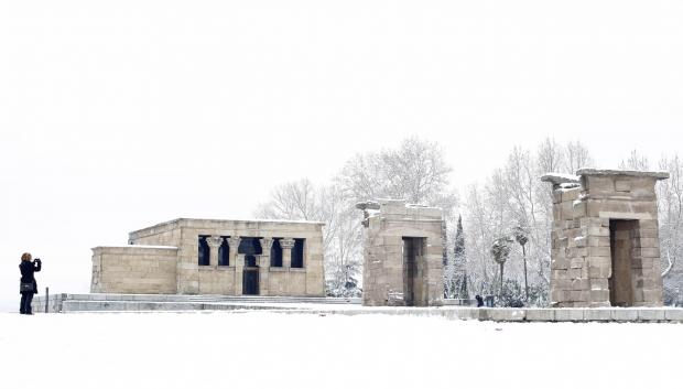 Templo de Debod nevado