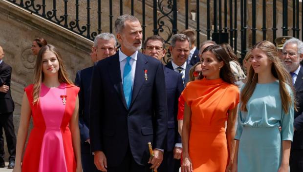 La Familia Real, durante uno de sus últimos actos públicos, en Santiago de Compostela