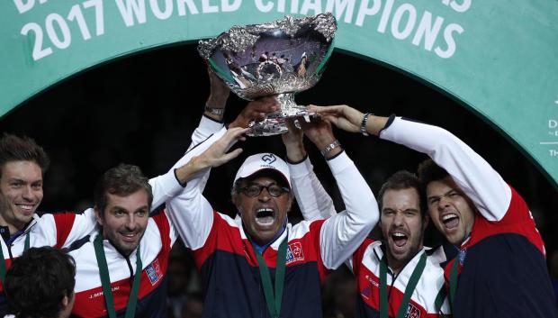 Francia festeja su título de Copa Davis en 2017