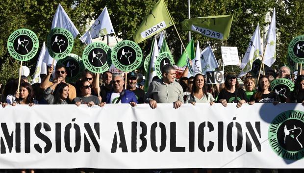 Manifestación de Pacma el pasado sábado en Las Ventas