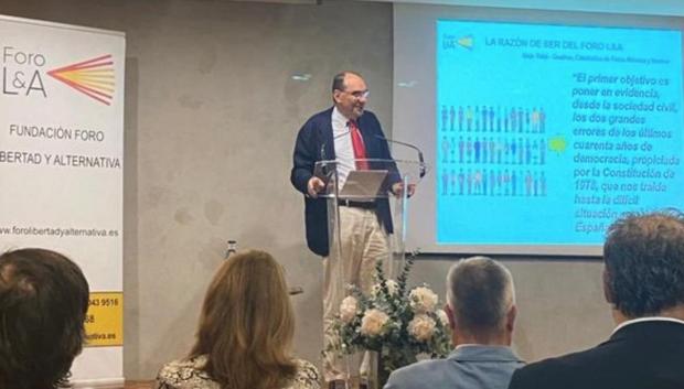 Alejo Vidal-Quadras, en Barcelona, presentando la Fundación Foro Libertad y Alternativa