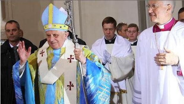 El Papa Benedicto XVI, durante la celebración de la Inmaculada Concepción
