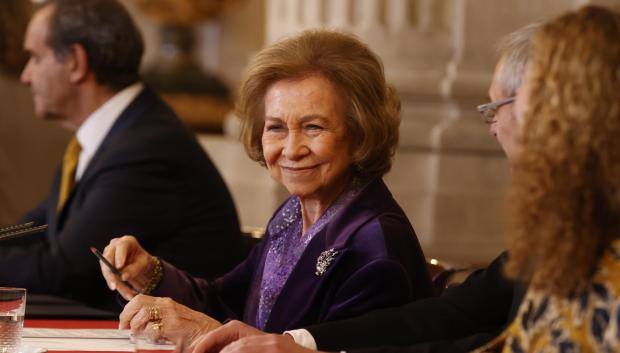 La Reina Sofía, durante la reciente entrega del premio de Poesía Iberoamericana que lleva su nombre