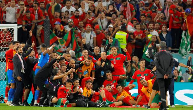 La celebración de todo el equipo de Marruecos: han hecho historia