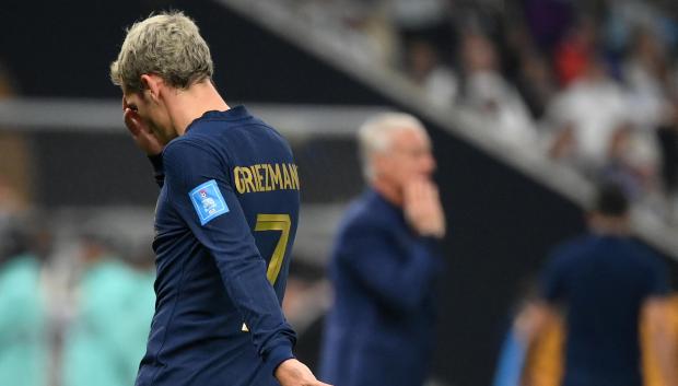 Griezmann en el momento de su sustitución en la final del Mundial