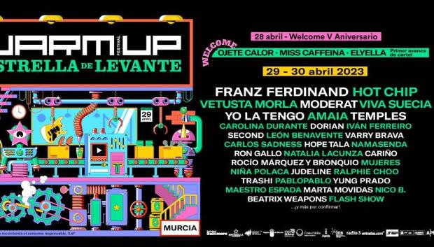 Cartel Warm Up Estrellan de Levante