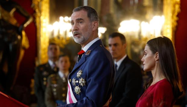 El Rey Felipe VI durante su intervención ante los mandos militares