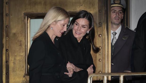 Queen Letizia and Merie-Chantal Miller in Athens for the funeral of Constantine of Greece, Sunday January 15, 2023.