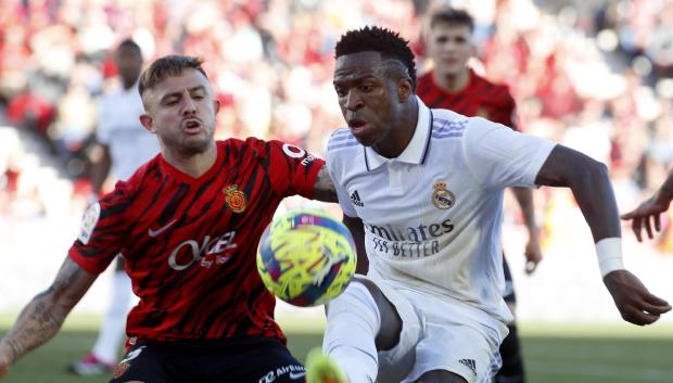 Vinicius sufrió una persecución en el partido de Liga ante el Mallorca