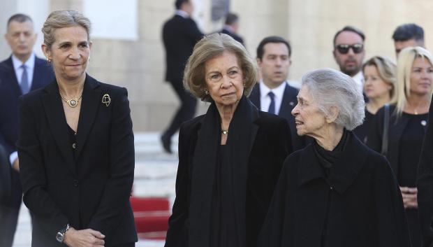 Imagen de la Reina Sofía en la ceremonia en memoria de Constantino de Grecia
