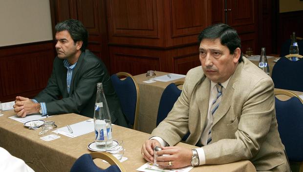 El expresidente del Comité Técnico de Árbitros, Victoriano Sánchez Arminio, y el ex director técnico, Manuel Díaz Vega