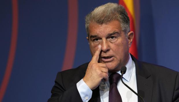 El presidente del F.C. Barcelona, Joan Laporta, este lunes